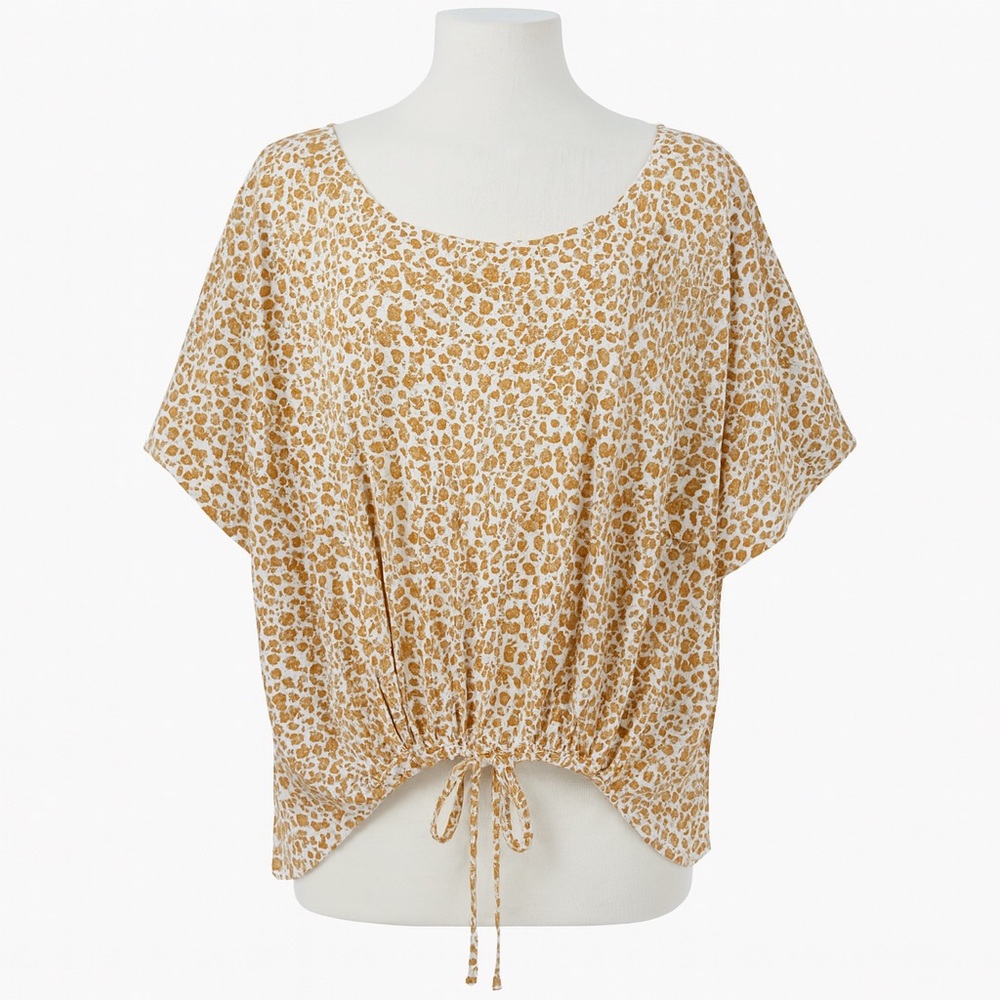 Cotton Garnet Hill XL Leopard Print Women's Top